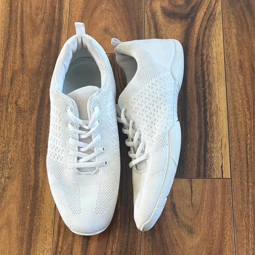 White Knit Cheerleading Sneakers